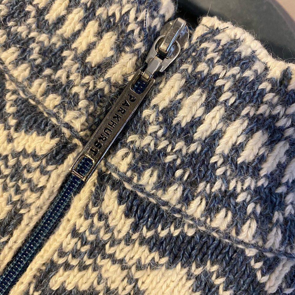 Parkhurst Blue and White Turtleneck Sweater with Nordic Design - Picture 4 of 6